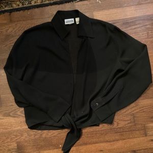 Black wrap blouse